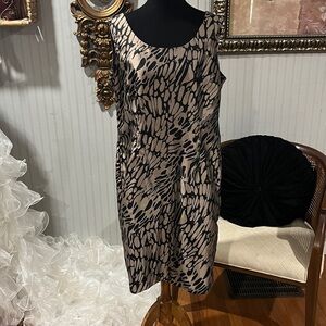 Dana Kay Black and Gold Patterned Midi Dress